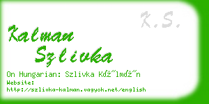 kalman szlivka business card